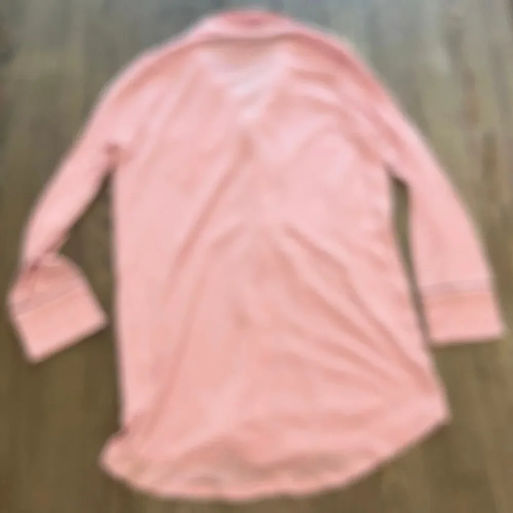 Victoria's Secret Pajama Top Button-Up Long Sleeve Chest Pocket Pink Size XS